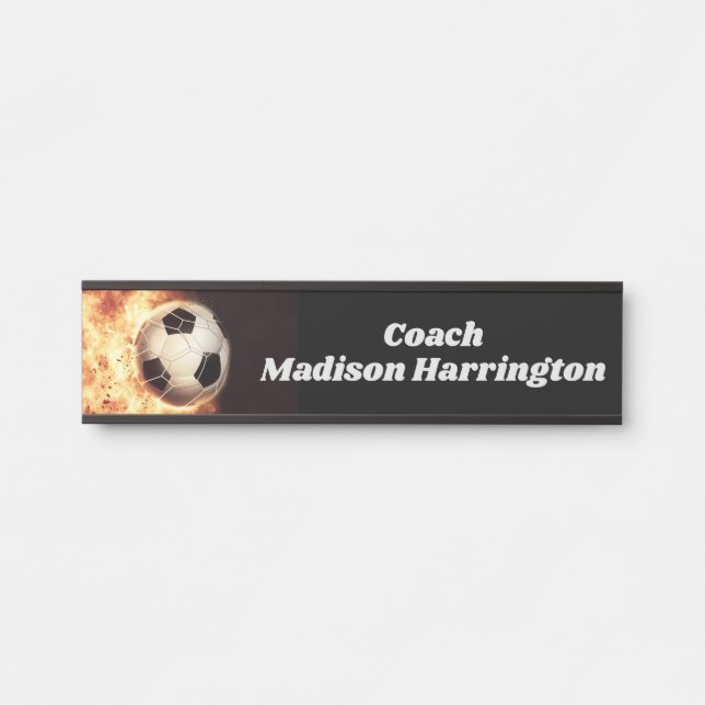 Placa De Porta Nome personalizado Soccer Meta (Frente)