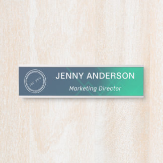 Placa De Porta Nome profissional moderno e Logotipo - Sinal de po