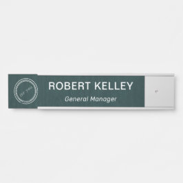 Placa De Porta Nome profissional moderno e Logotipo - Sinal de po