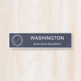 Placa De Porta Nome profissional moderno e Logotipo - Sinal de po