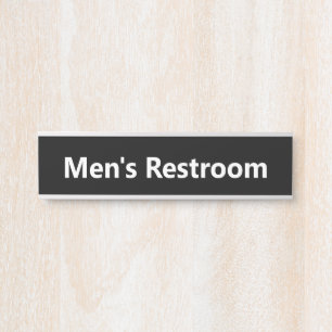 Placa De Porta O banheiro masculino preto e branco