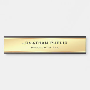 Placa De Porta Olhar Dourado elegante profissional moderno