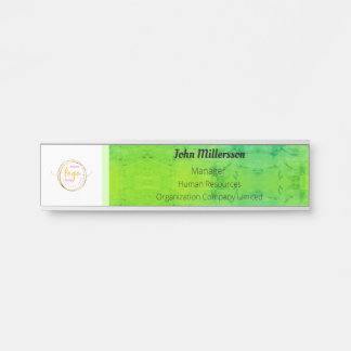 Placa De Porta Org Personalizável Retângulo Grande Preto e Branco