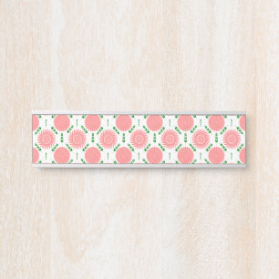 Placa De Porta padrão com flores rosa