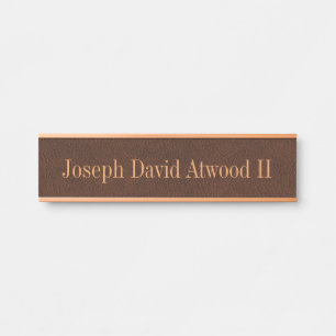 Placa De Porta Parede de suspensão de couro executiva Namepla da