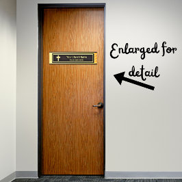 Placa De Porta Pastor Clássico Dourado E Negro