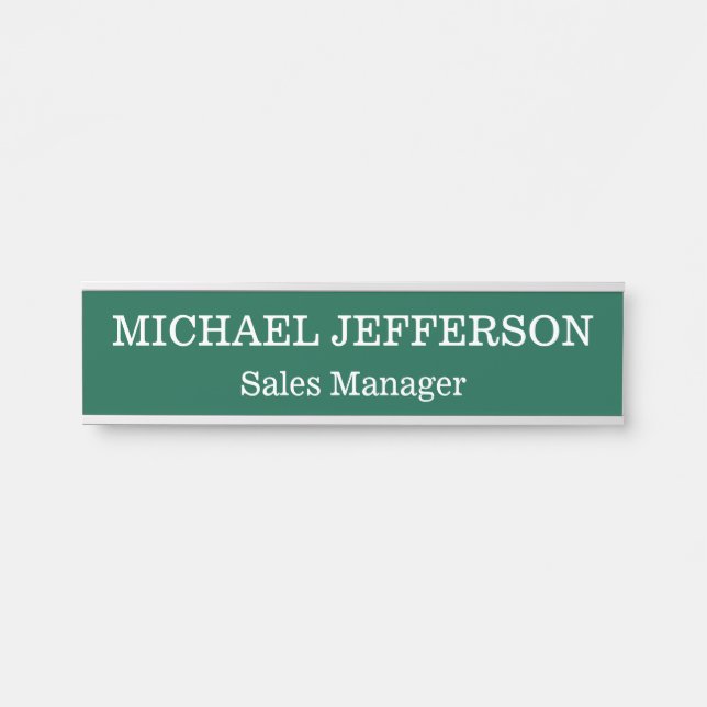 Placa De Porta Personalização Personalizada de Cor Verde Chave Si (Frente)