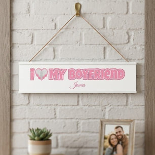 Placa De Porta Personalizado Eu Amo Meu Namorado - Adicionar Foto