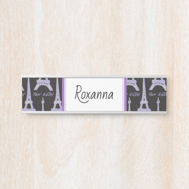 Placa De Porta Personalized Paris Desk Name Plate (Frente)