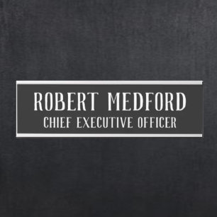 Placa De Porta Placa de nome de porta de travamento preto e branc