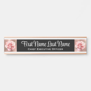 Placa De Porta Placas de Nome de Porta de Escritório Floral Rosas