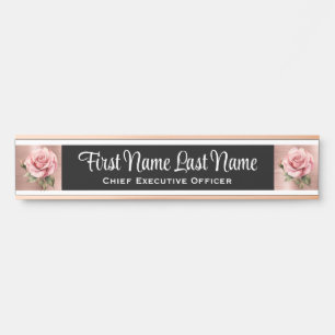 Placa De Porta Placas de Nome de Porta de Escritório Floral Rosas