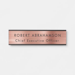 Placa De Porta Placas de porta de escritório em ouro rosa de luxo