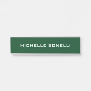 Placa De Porta Planície Minimalista Verde-Paquistão Legível Moder