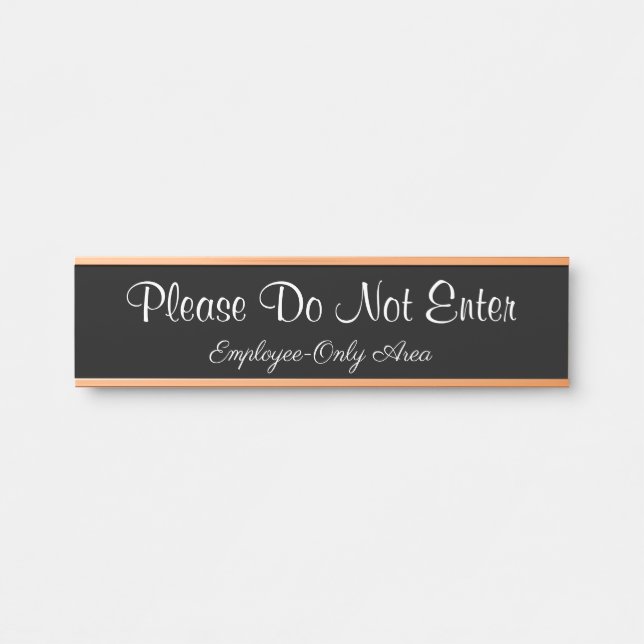 Placa De Porta "Por Favor, Não Digite" "Área Somente Funcionário" (Frente)