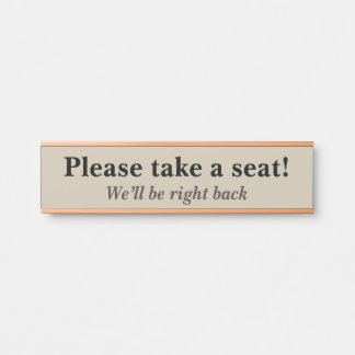 Placa De Porta "Por favor, sente-se!"