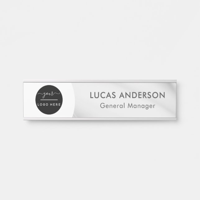 Placa De Porta Prata/Placa de Nome Intercambiável de Porta do Off (Frente)