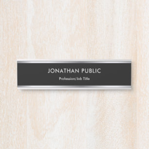 Placa De Porta Preto do design moderno e profissional Glam de