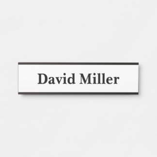 Placa De Porta Preto personalizado em branco