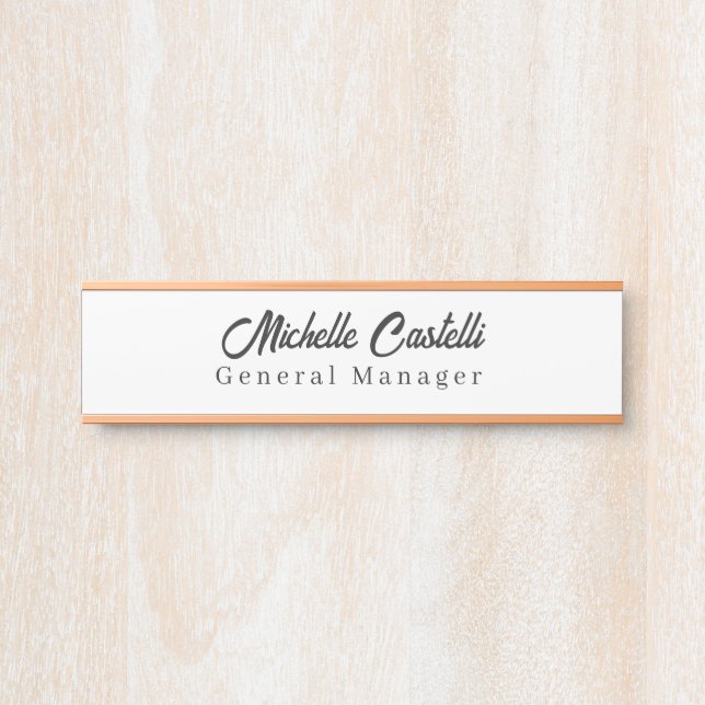 Placa De Porta Profissional Clássico Simples Único (Frente)