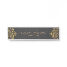 Quadro de Suportes Dourados de Couro Castanho