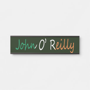 Placa De Porta Qualquer Nome Sobreposto À Irish Flag Npcn