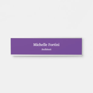 Placa De Porta Real Purple Professional Plain Moderno Elegante