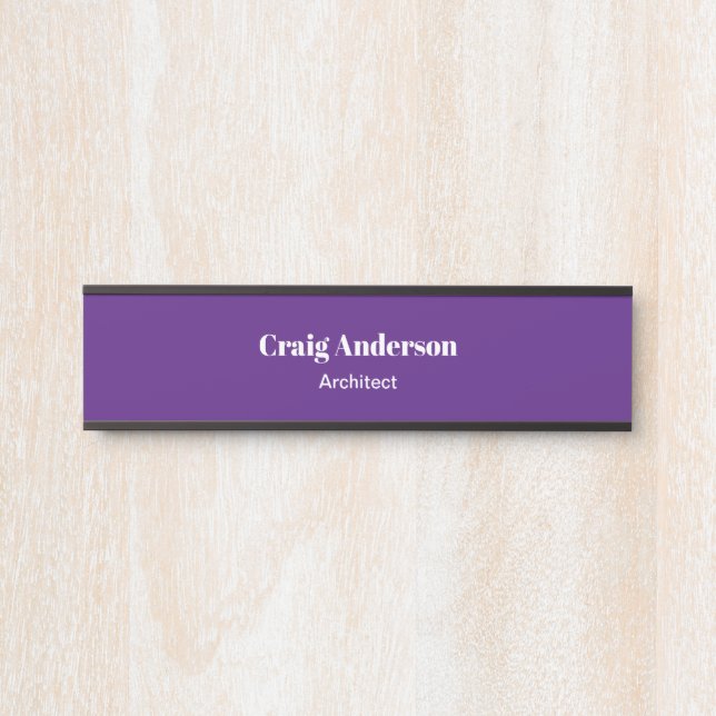 Placa De Porta Real Purple Professional Plin Moderno Elegante (Frente)