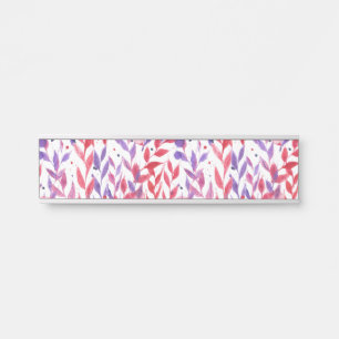 Placa De Porta Red and Purple Palm Leaves