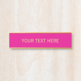 Placa de Porta Rosa e Dourada Personalizada | Nome