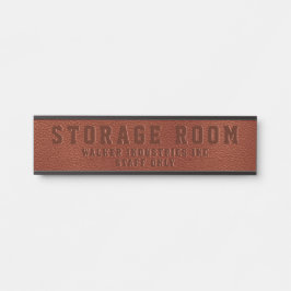 Placa De Porta Sala de armazenamento Embarcado Brown Vegan Leathe