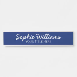 Placa De Porta Script de Letras Brancas Brancas Nome Título no Ma