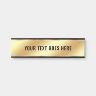 Placa De Porta Seu Texto Personalizado, Dourado Nome da Sala de M