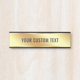 Placa De Porta Seu Texto Personalizado Elegante Moderno Simples D