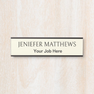 Placa De Porta Símbolo branco personalizado elegante e de porta d