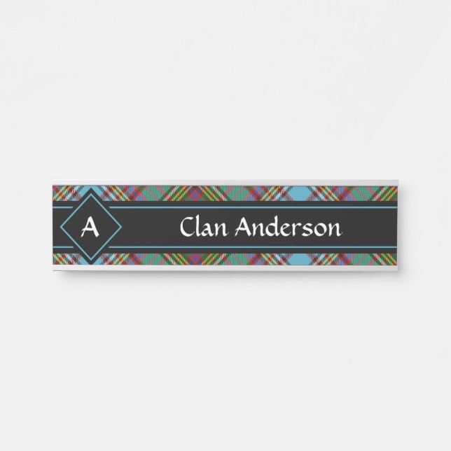 Placa De Porta Símbolo Clan Anderson Tartan Door (Frente)