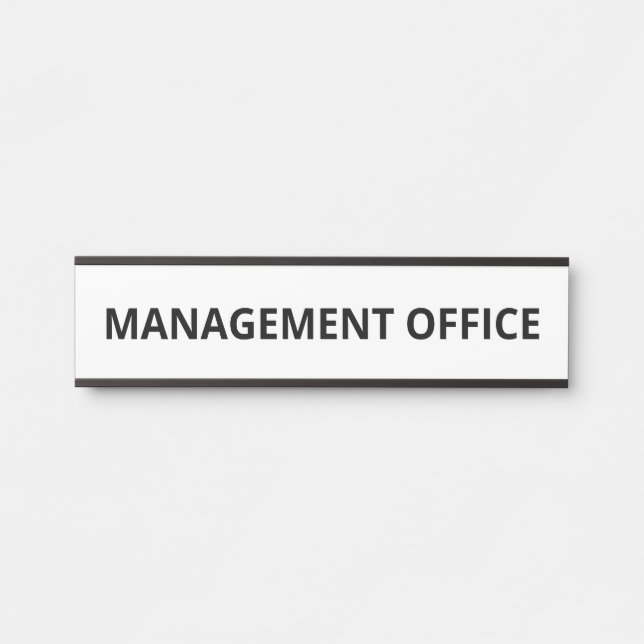 Placa De Porta Simple White Management Office (Frente)