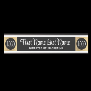 Placa De Porta Sinais de porta do escritório do logotipo Dourado