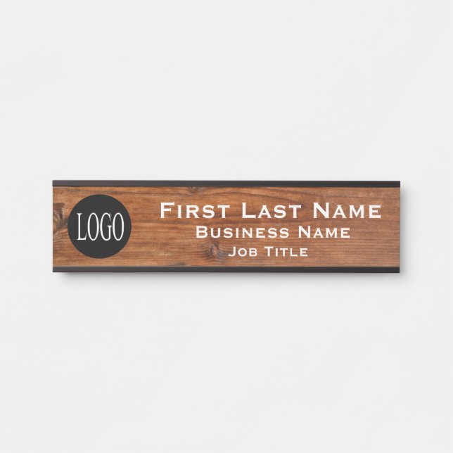 Placa De Porta Sinal de Madeira Rústica para Porta de Escritório  (Frente)