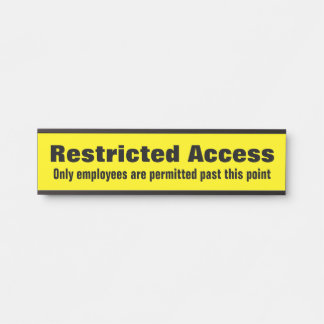 Placa De Porta Sinal de Porta "Acesso Restrito" Negrito