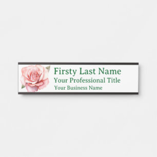 Placa De Porta Sinal de Porta de Escritório Flores Florais Rosa R