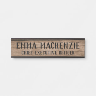 Placa De Porta Sinal de porta de fixação do grão de madeira Placa