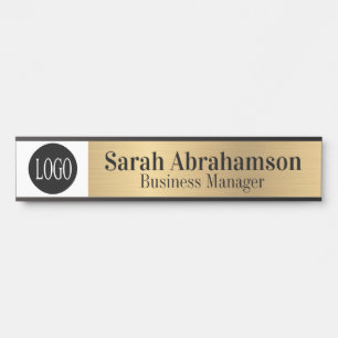 Placa De Porta Sinal de porta do escritório corporativo Dourado 