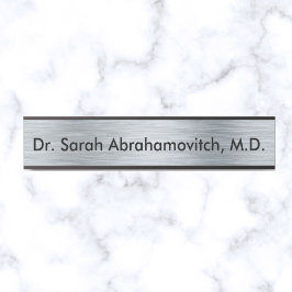 Placa De Porta Sinal de Porta do Médico Silver