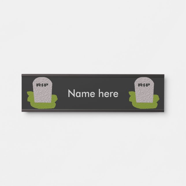 Placa De Porta Sinal de suspensão personalizado por tombstone RIP (Frente)