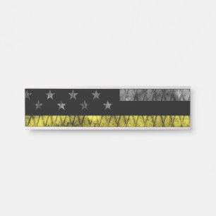 Placa De Porta Sinalizador de Linha Amarelo Fino do Dispatcher