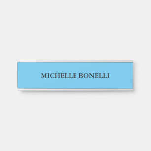 Placa De Porta Sky Blue Minimalist Plain Legible Modern