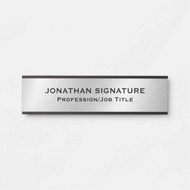 Placa De Porta Stylish Modern Silver Glamorous Template Door  (Frente)