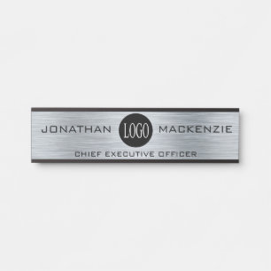Placa De Porta Sua Logo Aqui Placas de Porta Prateadas para Escri