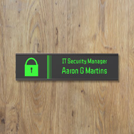 Placa De Porta Tema técnico de segurança de TI do Padlock: opção 
